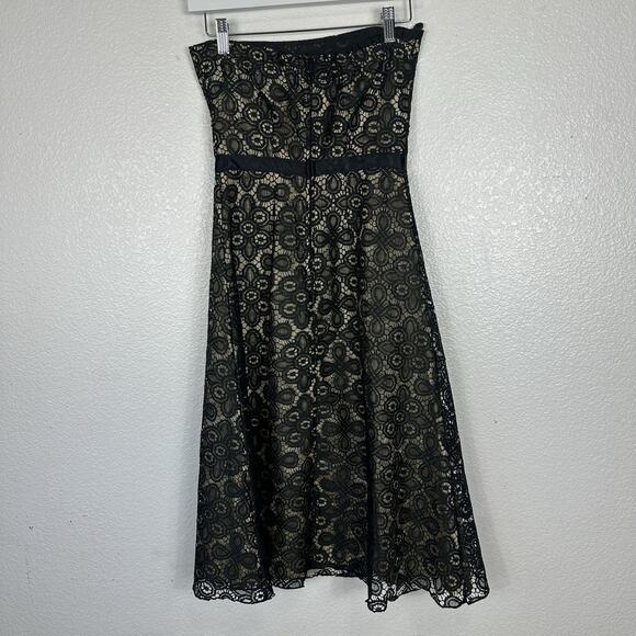 Vintage Y2K Delia's Dress Women Size 5 XS Black Lace Strapless Cocktail Party - Picture 8 of 14